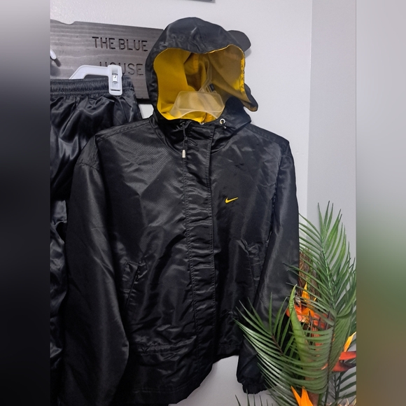 Vintage 90’s NIKE SPORTSWEAR Embroidered Lightweight Zip Up Hooded Jacket Set LG - Picture 3 of 9